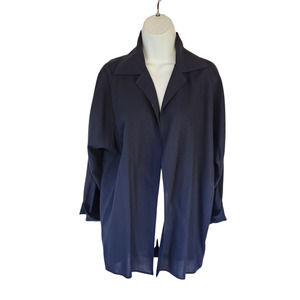 Shamask Navy Open Front Wool Jacket 1